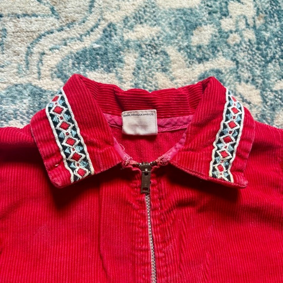 Vintage Sears Baby Corduroy Jumpsuit Jumper 12 Months Red Retro 70’s Photos - Picture 3 of 7